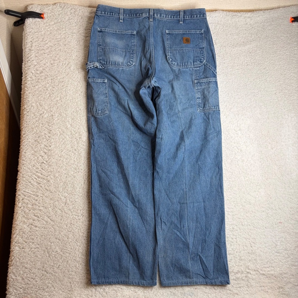 Carhartt B13 DST Dungaree Fit Carpenter Jeans Mens 38x32 Blue Denim Work Pants